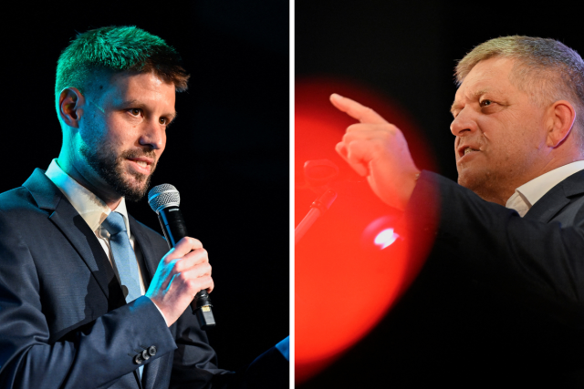 Michal Šimečka vs. Robert Fico | foto: Koláž iROZHLAS