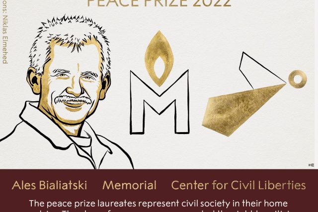 Nobelovu cenu míru získal Ales Bjaljacki | foto: Niklas Elmehed/Nobelův výbor