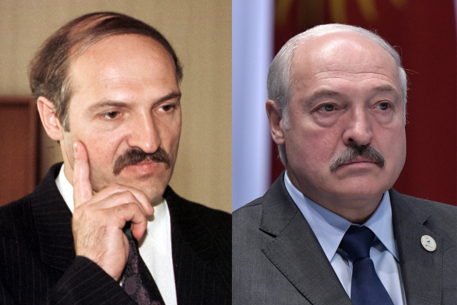 Alexander Lukašenko na snímku z roku 1994 a 2019 | foto: Alexei Nikolsky/Kremlin,  Reuters