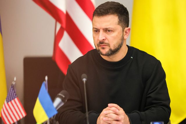 Ukrajinský prezident Volodymyr Zelenskyj na zasedání NATO | foto: Profimedia