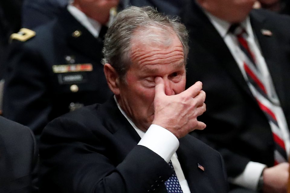 George Bush ml. během pohřbu | foto: Reuters