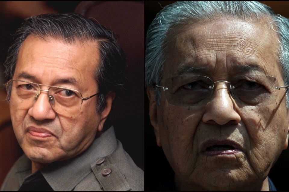 Tehdy a nyní: staronový premiér Malajsie Mahathir Mohamad. Kdysi zemi řídil dlouhých 22 let  (1981-2003),  a přestože ji v mnohém pozvedl,  vládl velmi nelítostnou rukou. Nyní,  po dalších 15 letech,  opět stanul v čele země. Co teď Malajsii čeká? | foto: Koláž iROZHLAS,  Reuters,  Profimedia