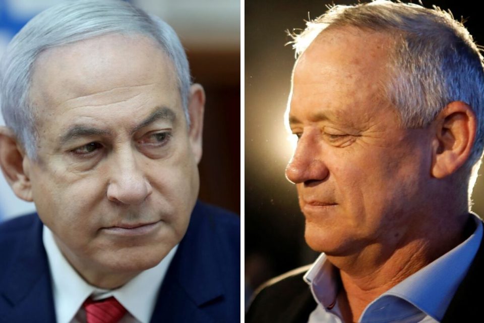 Největší soupeři? Benjamin Netanjahu z Likudu a Benny Ganc z koalice Modrá a bílá  (koláž) | foto: Abir Sultan/Amir Cohen,  Reuters
