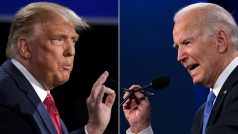 Donald Trump a Joe Biden v předvolebním klání amerických voleb