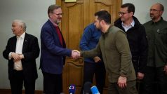 Český premiér Petr Fiala se v Kyjevě setkal s ukrajinským prezidentem Volodymyrem Zelenským