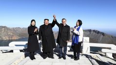 Severokorejský diktátor Kim Čong-un a jihokorejský prezident Mun Če-in