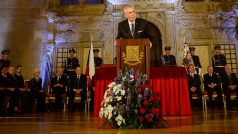 Prezident Miloš Zeman během předávání státních vyznamenání 28. října 2017