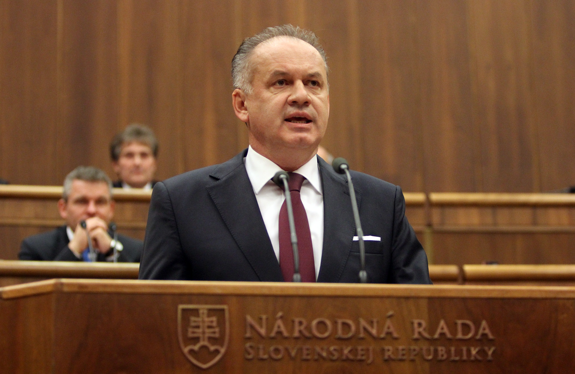 Prezident Andrej Kiska v slovenském parlamentu